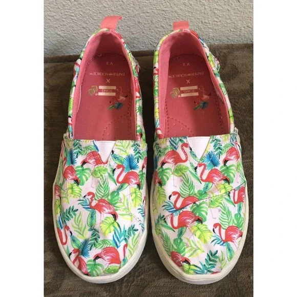 Toms Shoes Toms X Paper Source Alpargata Flamingo Canvas Slip